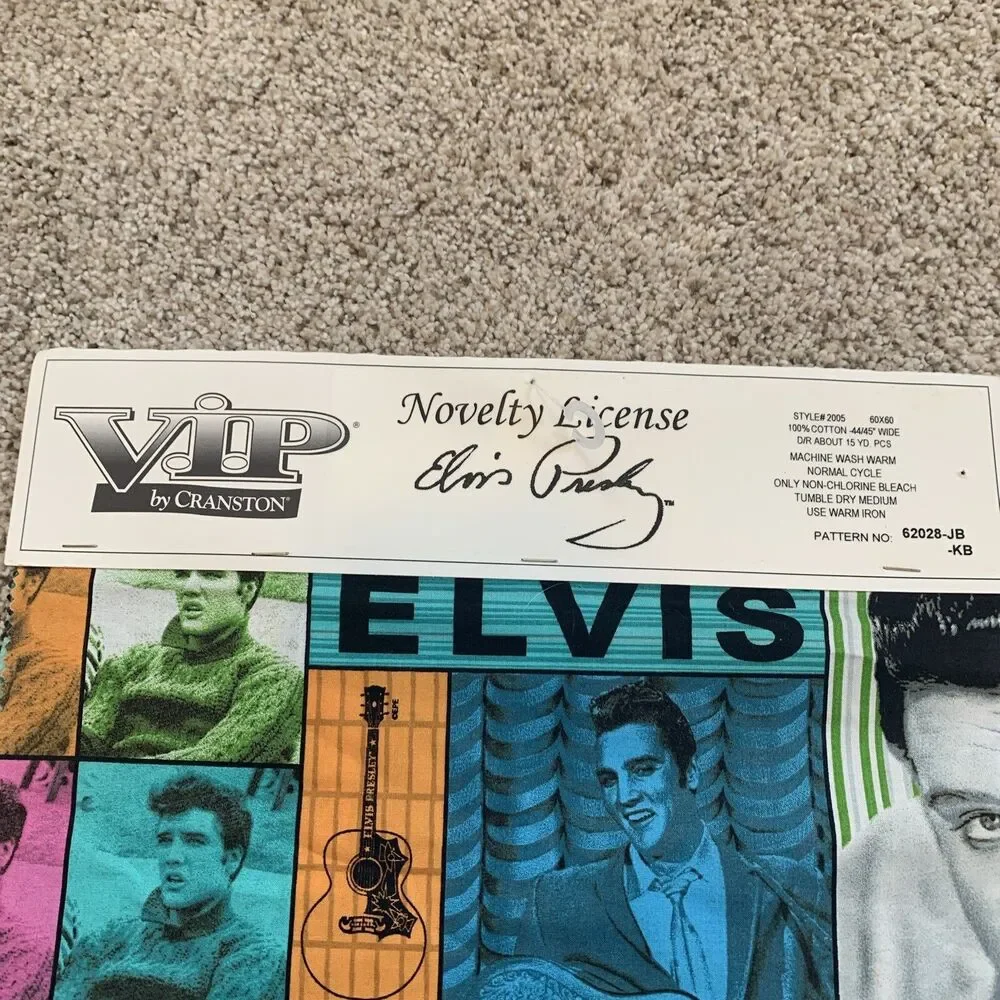 ELVIS PRESLEY VIP Cranston Sample Swatches 2 Piece  blue green tan beige